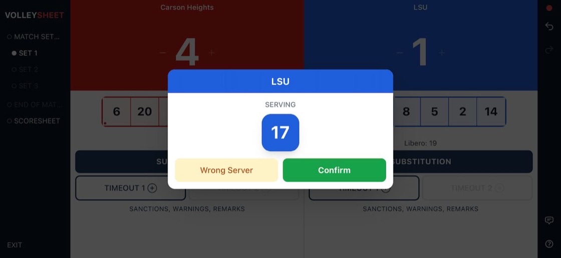 Server confirmation prompt showing the player the app expects to be serving.